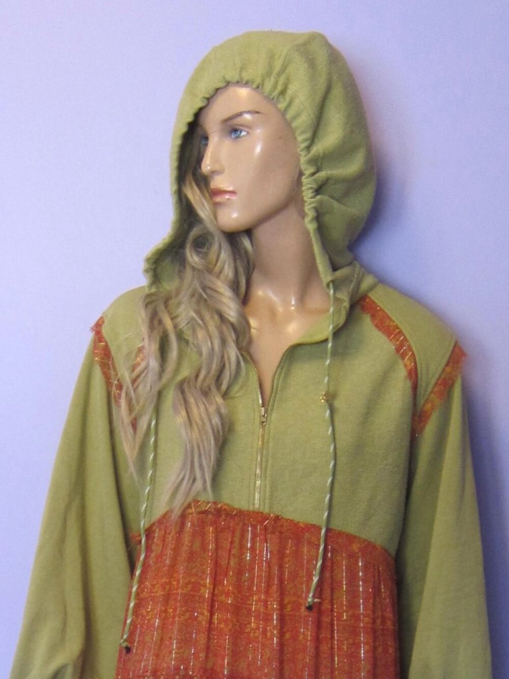 FREE PEOPLE BALI CASSIA Boho Hippie India Sweatshirt Maxi Festival DRESS NWT - Picture 9 of 11